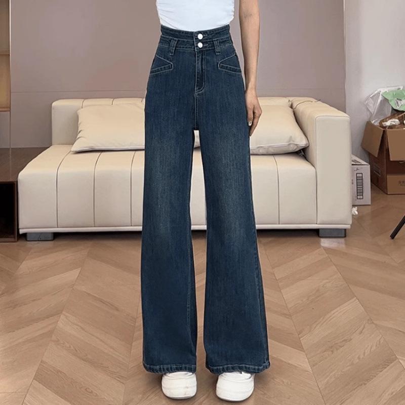 

Autumn Unisex Retro High-Waist Straight and Flared Jeans M (Recommended for 98-110 lbs)