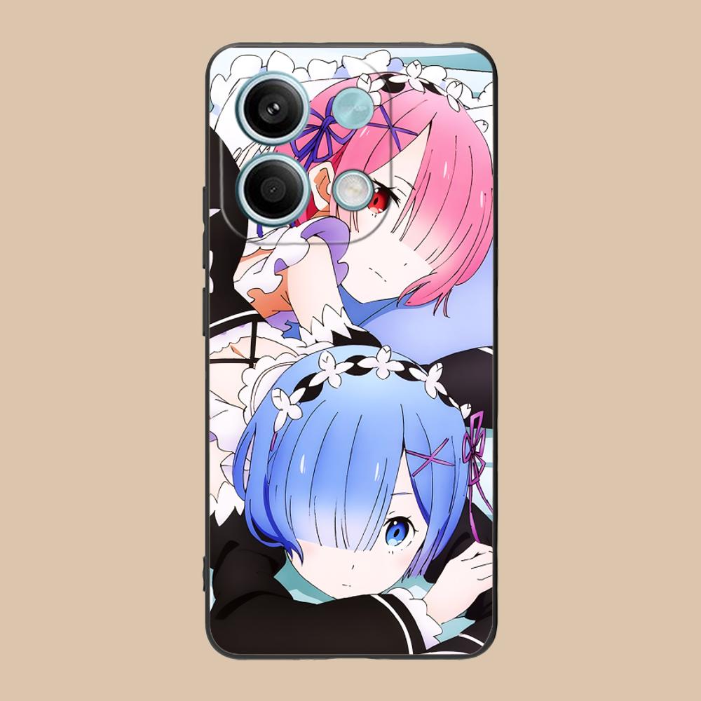 ReZero Rem Ram Matte TPU Mobile Phone Case for POCO M7 M6 M5 M4 M3 X7 X6 X5 X4 X3 Pro GT 5G Colorful Printing Cover