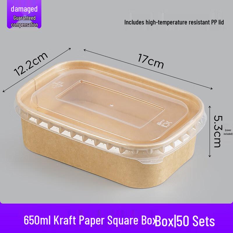 ZISIZ Disposable Kraft Rice Husk Lunch Box