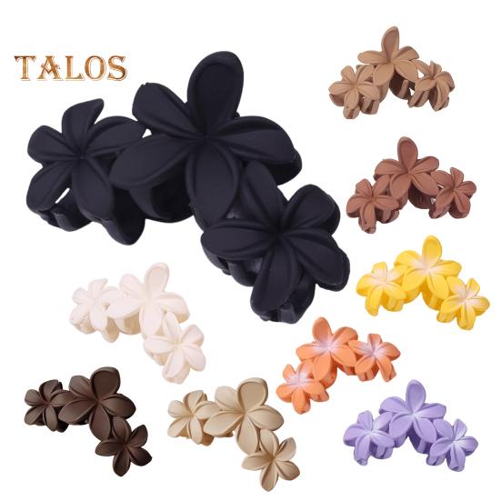Women Plastic Hair Claw Flower Shape Candy Color Hair Clip Anti-slip Design Strong Grip Hair Claw Back Head Hair Clip Headwear