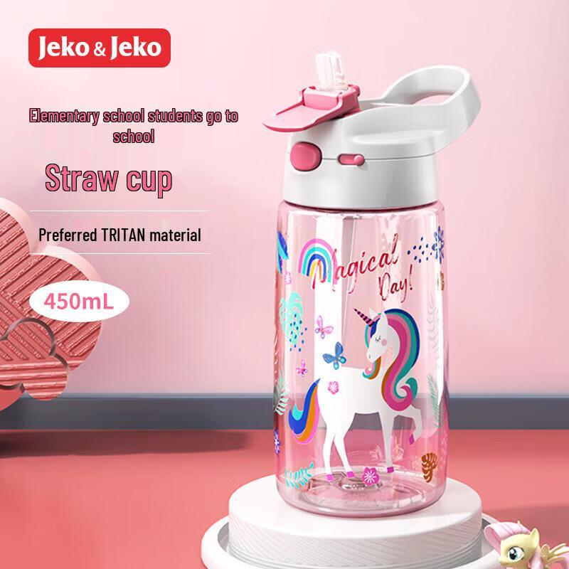 Детская бутылка для воды с трубочкой JEKO&JEKO Единорог