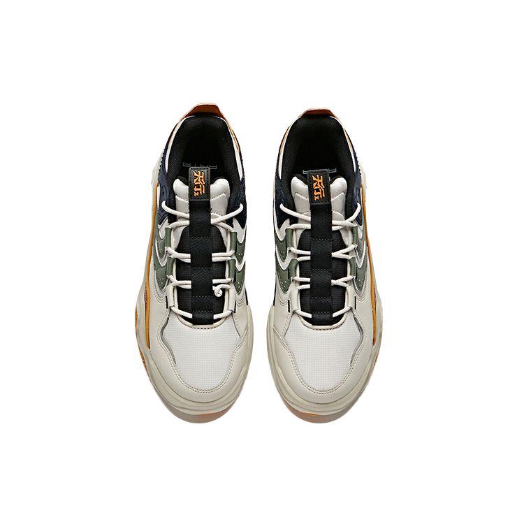 Anta Lifestyle Series Fabric Synthetic Leather Trendy Casual Non-Slip Wear-Resistant Breathable Low-Top Dad Shoes Men Sneakers 112118041-2
