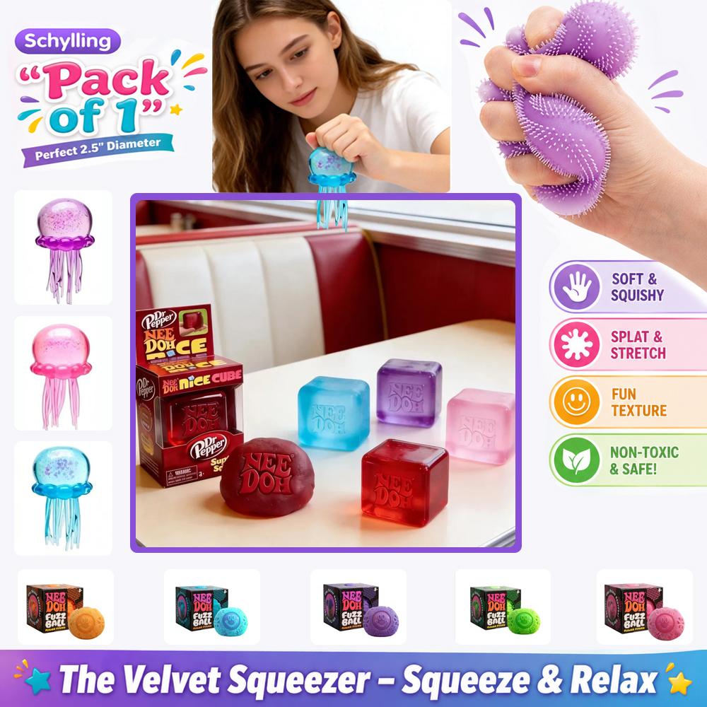 Bai Fen Bai Toys Schylling Needoh Fuzz Ball Flower Power Sensory Fidget Cube Squishy Anti-Anxiety Squeeze Object For Focus Adhd Population