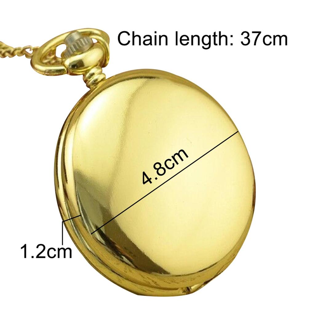 Orologio da taschino analogico con catena al quarzo analogico, quadrante rotondo liscio, unisex, retrò