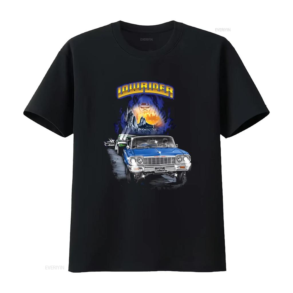 Lowrider Clothing T Shirt Road To Rockies Design Chicano Culture Tradition Hustler Style Vintage Washed Casual Streetwear