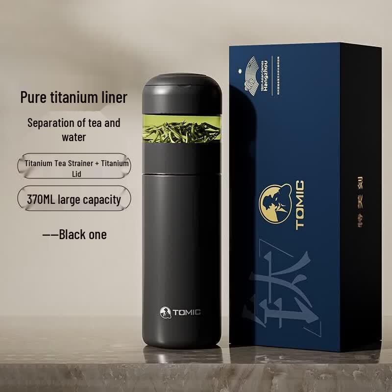 TOMIC Titanium Lined Insulated Tea Infuser Bottle