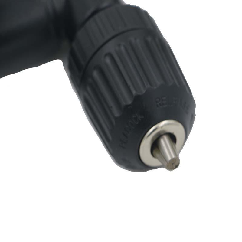 90° Right Angle Drill Adapter with Keyless Chuck and Hex Shank