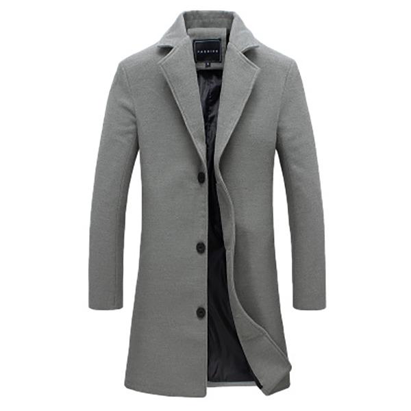

Autumn Winter Spring Wool Men Long Cotton Coat Blend Pure Color Casual Business Fashion Slim Windbreaker Jacket Men Clothing 5XL