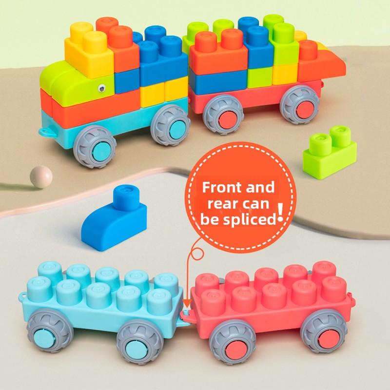 Large Particles Can Chew Plush Rubber Construction Blocks For Children'S Early Education Game Diy Assembling Blocks