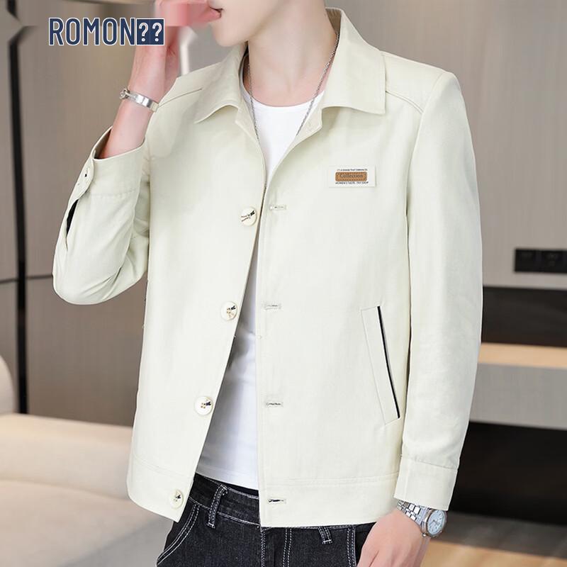 ROMON Men s Embroidered Stand Collar Jacket L
