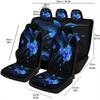 Blue Hummingbird Car Seat Cover Set - Stylish Polyester Full Set For Front & Rear Seats, Machine Washable, Fits Most Cars, Front