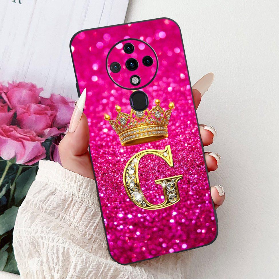6.8" For Tecno Spark 6 Case KE7 Fashion Luxury A-Z Letters Silicone Shockproof Phone Case For Techno Spark6 Back Cover Funda