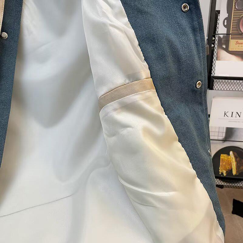 Trendy Two-Piece Denim Lapel Jacket for Men - Spring/Autumn 2025 Collection