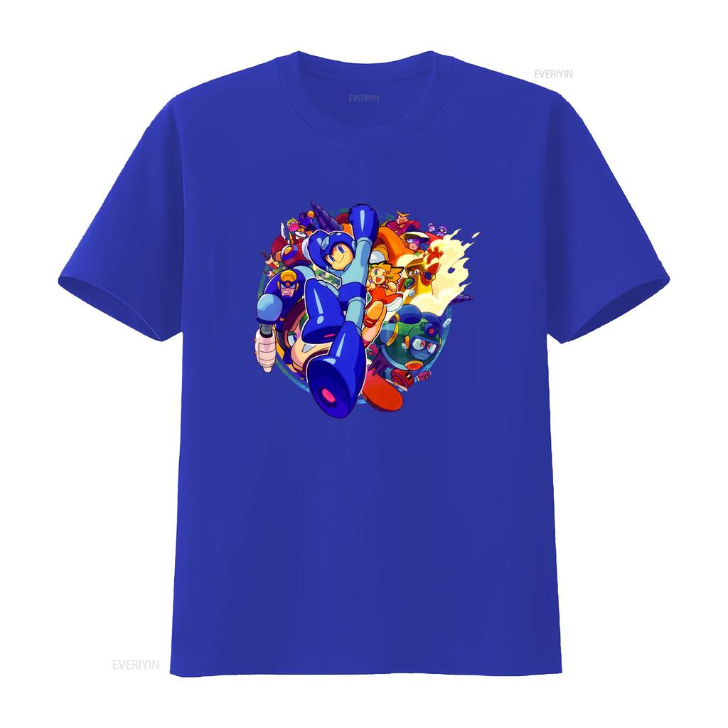 Mega Boy Rockman Collage Kunst Premium T-Shirt Japan Klassisches Spiel Vintage Gewaschen Bequem Streetwear Stilvoll Vielseitig homme