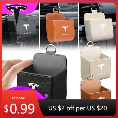 Car Sticker 2025 New Tesla Car Storage Box Air Vent Dashboard Tidy Hanging Organizer Box For Tesla Model 3 S X Y Style Roadster 