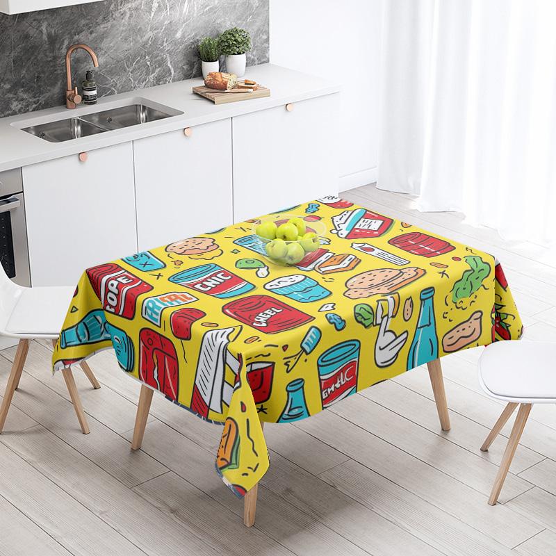 New Abstract Tea Tablecloth Waterproof and Oil-proof Dining Tablecloth Nordic Wind Bar Tablecloth Home Decoration