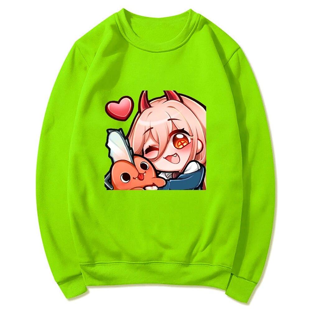 Anime Chainsaw Unisex Niedliche Pochita Power Hoodies Winter Warm Unisex/Damen Frühling/Herbst Unisex Sweatshirt Ästhetische Harajuku Sudaderas Unisex