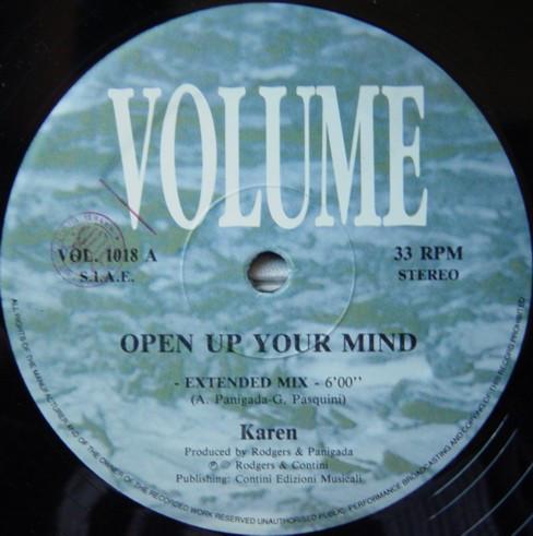 

12inch Record KAREN - Open Up Your Mind VOL1018 Volume 1995 Italy Dance & Electronica Used