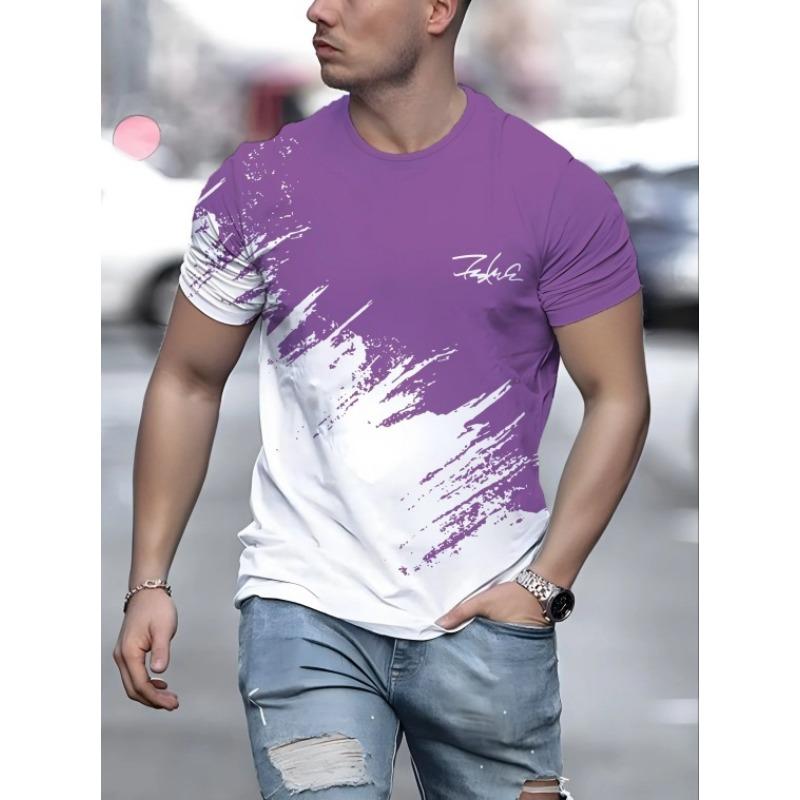 New Men's Casual Fashion Short Sleeve T-Shirt, Digital Printing Short Sleeve T-Shirt