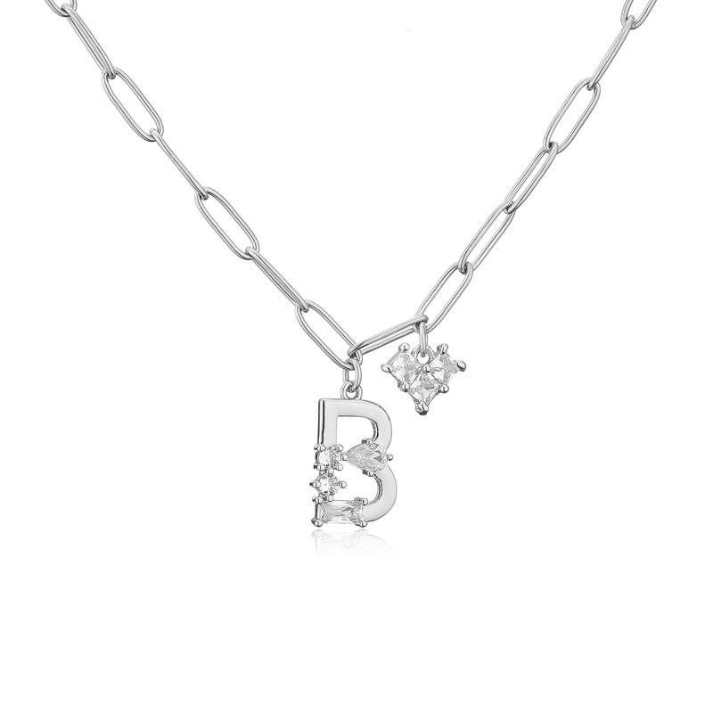 

HECHENG, Initial Charm A-Z Letters Necklace Women Choker ,Heart Charm Gold Copper Color Stainless Steel Chain 45cm Necklace Z&45cm мідний