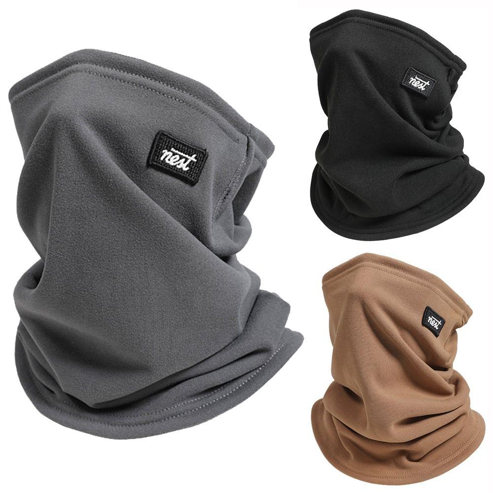 Solid Color Neck Gaiter Fleece Half Face Mask Fashion Ski Tube Scarf  Men & Women
