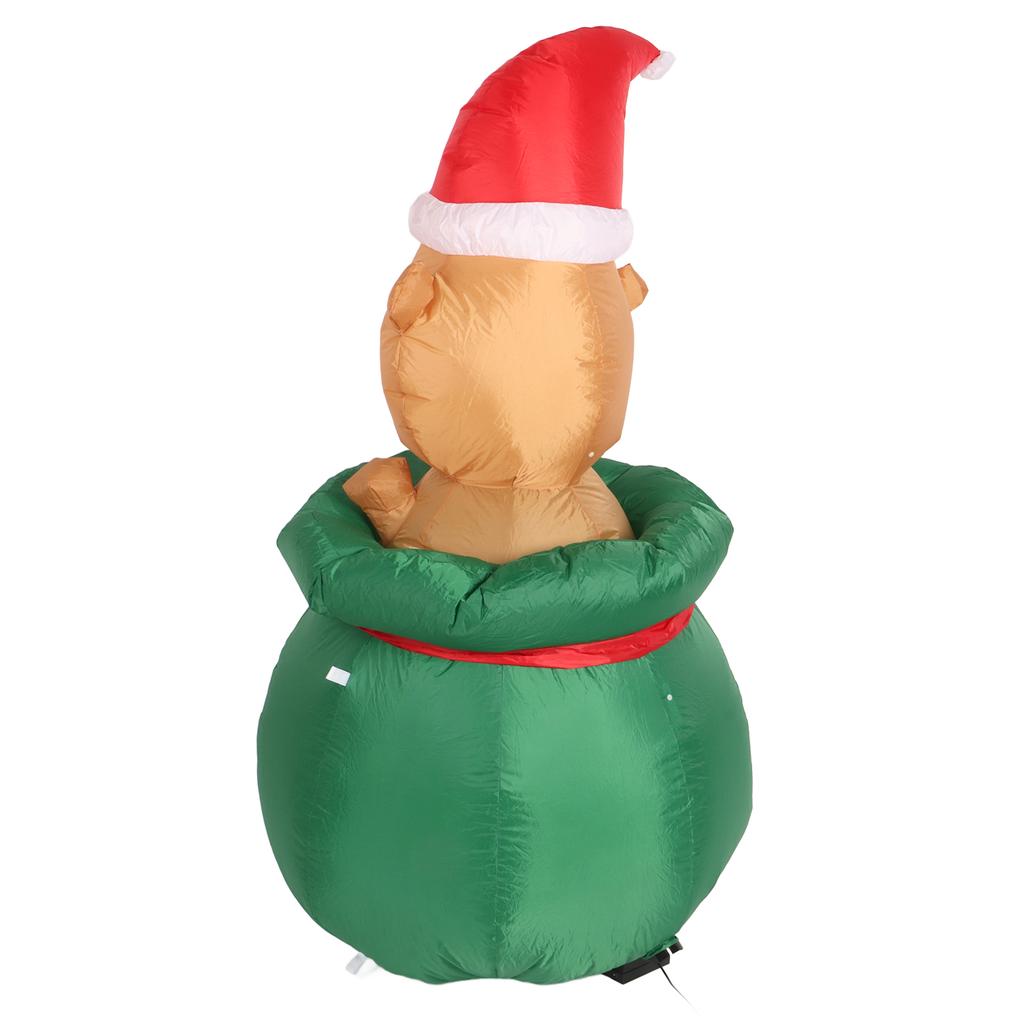 1.5m Christmas Inflatable Lovely Bear In Gift Bag with LED Light Yard Decoration Christmas Bear
