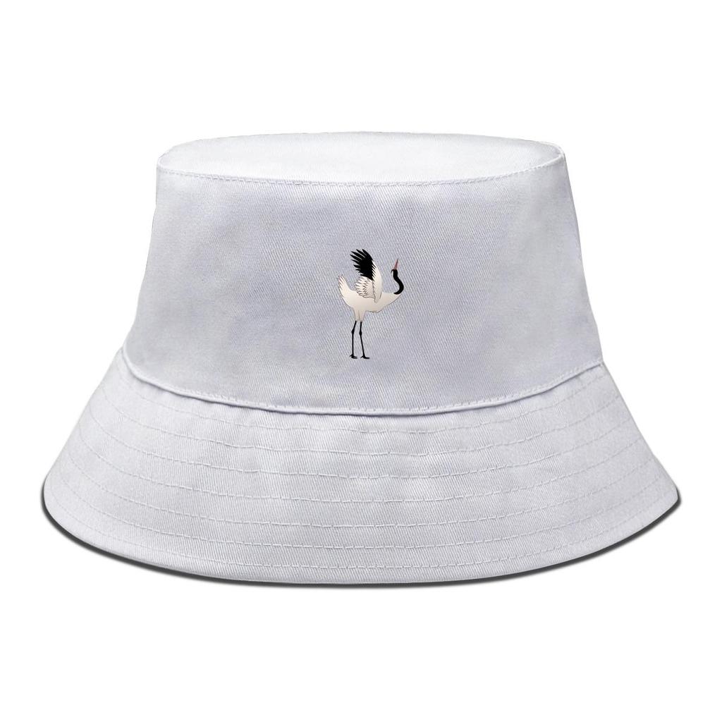 Realistic Crane Print Bucket Hat , Animal Sun Cap Spring Fashion Fit Basin Hat