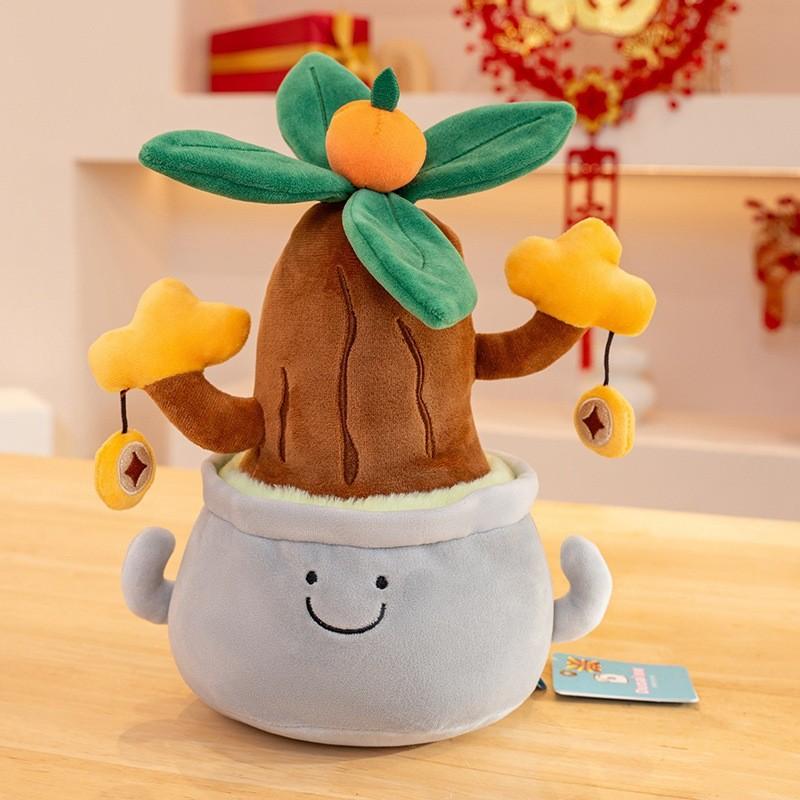 Plush Charming Office Green Plant Doll Unique Buddha Design Ideal Gifting For