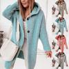 Cardigan cu glugă și mâneci lungi pentru femei, pulover uni, palton, îmbrăcăminte de exterior toamnă-iarnă, nasturi dubli