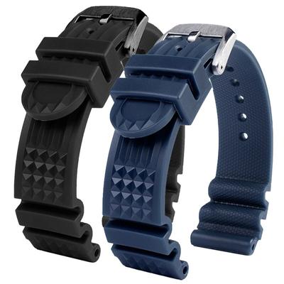 Siyah Spor Silikon Kayış 20mm 22mm Su Geçirmez Dalış Erkekler Kauçuk Yedek Saat Bandı Bilezik Kemer Seiko için Citizen