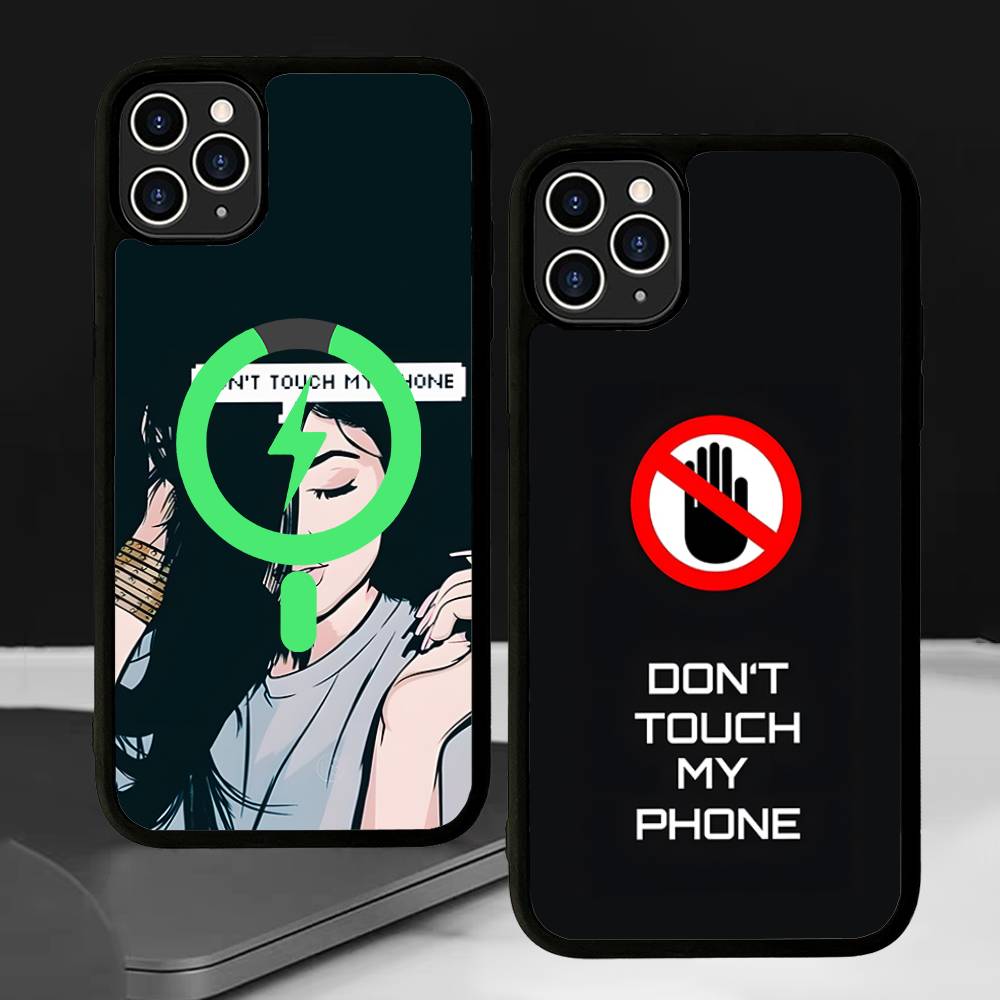 Dont Touch My Phone Pattern For Magsafe Magnetic Case For IPhone 17 Air 16 15 14 13 12 11 Pro Max Plus Wireless Charging
