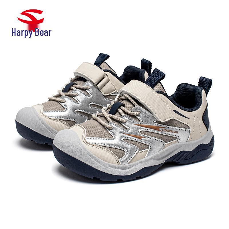 Hapi Bear Boys' Leather Sports Shoes with Toe Protection - Casual Spring and Autumn Sneakers