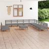 Day and Night - Day and Night Garden Furniture Set 12 Pieces Solid Gray Pine Wood