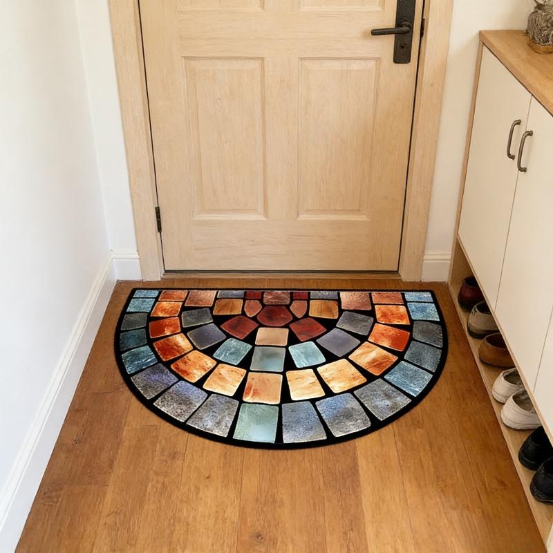 Thick Soft Non-Slip Door Mat, Artistic Polyester Floor Mat for Home Decor, Perfect for Porches & Living Rooms