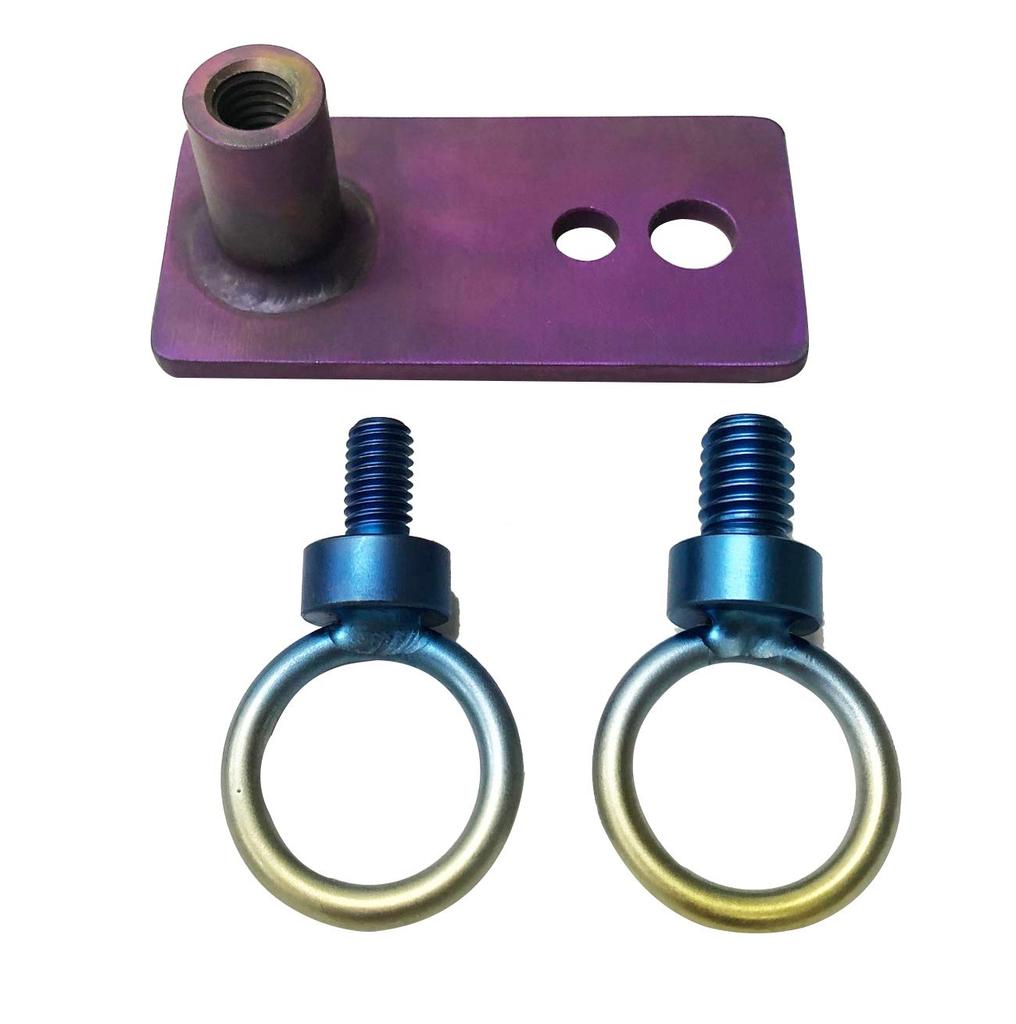 64 titanium Round hole for securing head inch spiral Fits screw holes in dams and reefs Recommended for anchor piton fishing Iridescent anodizing 3/8