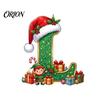 Unique Festive Gift for Family Personalized 26 Alphabet Christmas Ornament with Santa Hat Elf Design, Acrylic Customized Wrapping Tag Hanging