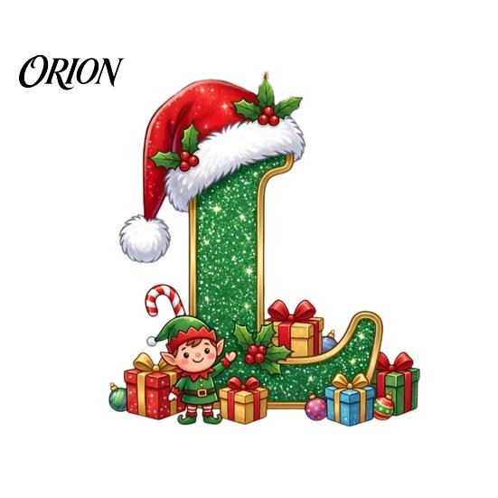 Unique Festive Gift for Family Personalized 26 Alphabet Christmas Ornament with Santa Hat Elf Design, Acrylic Customized Wrapping Tag Hanging