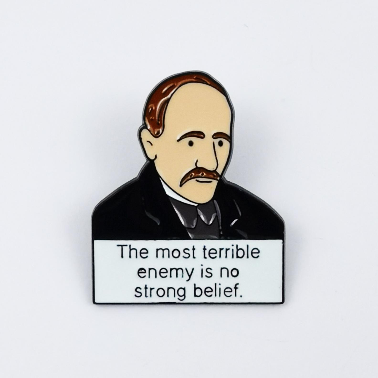 Creative Celebrity Quotes Enamel Brooch Cartoon Character Classic Accessory