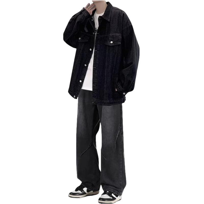 Men's Retro Denim Jacket - Trendy Spring & Autumn Casual Workwear Set for Teens