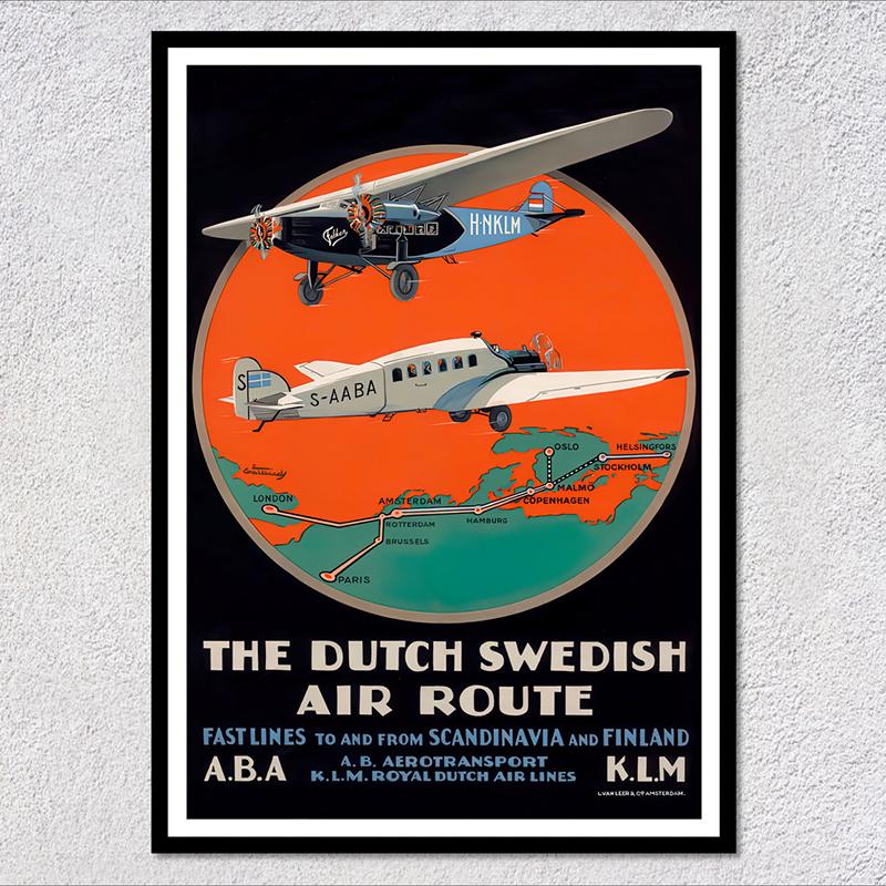 Retro Airways Flights Poster Vintage Aviation Wall Art Print Flying Machines Canvas Painting Pictures for Home Decoration