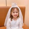 Cute Sparkly Tulle Headbands Pink White Hair Accessories Fashion Princess Crown Veil  Dress Up