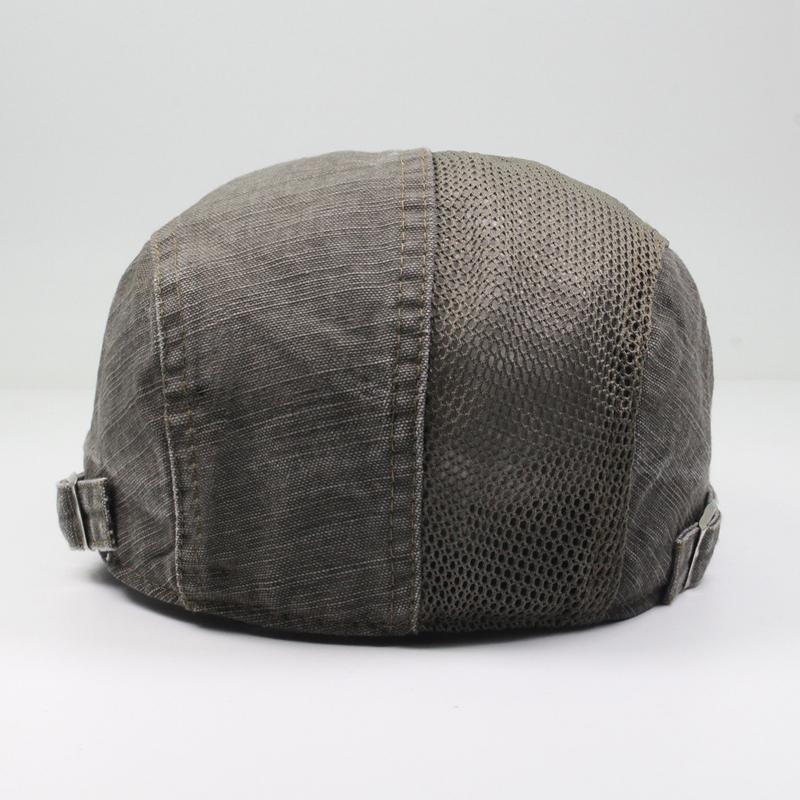 New Men Mesh Berets Visor Hats Summer Fashion Vintage Flat Caps Casual Cotton Adjustable Sun Hat Beret For Men's