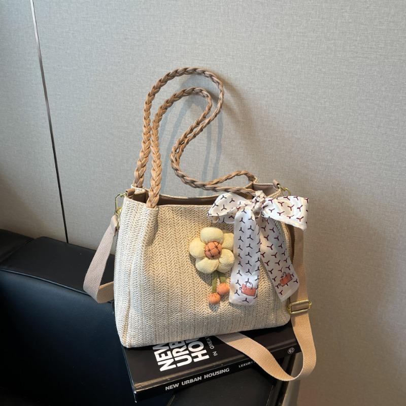Tote bag women's large-capacity new summer crossbody woven straw bag seaside vacation wind beach bag