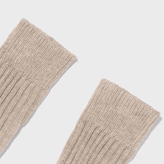 Classic ribbed knee socks (beige)