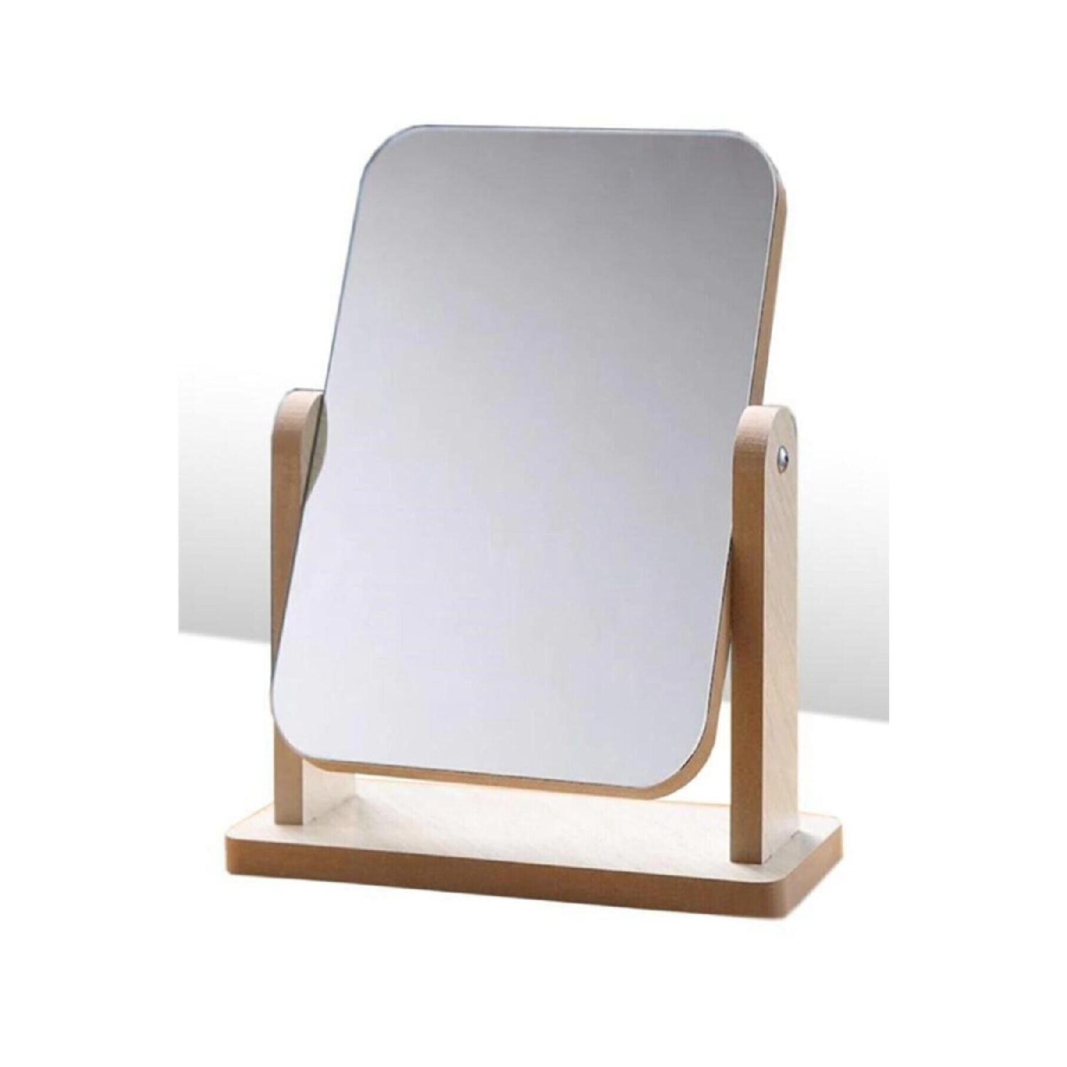 

Wooden Adjustable Table Top Makeup Mirror 22 Cm