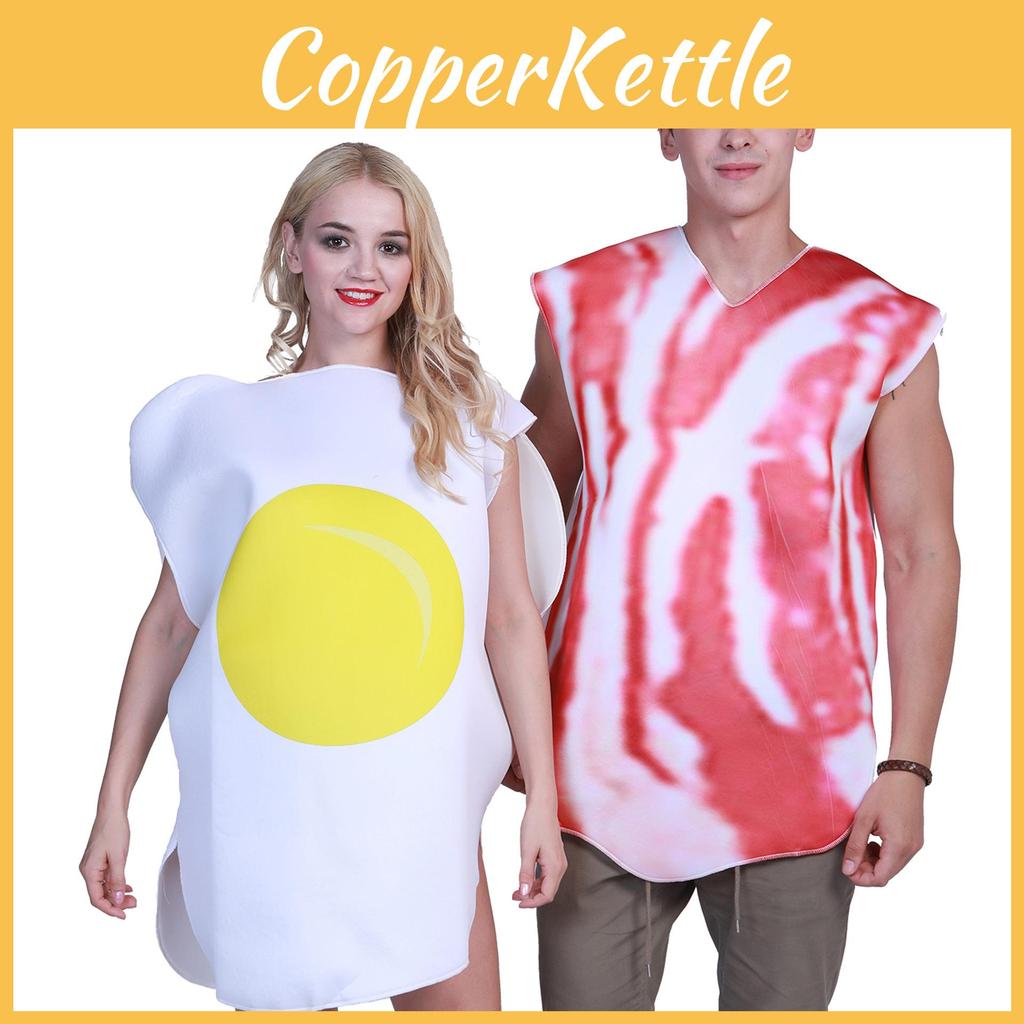 Halloween Eggs Bacon Couple Costume Set With Composite Material For Cosplay And Stage Performance