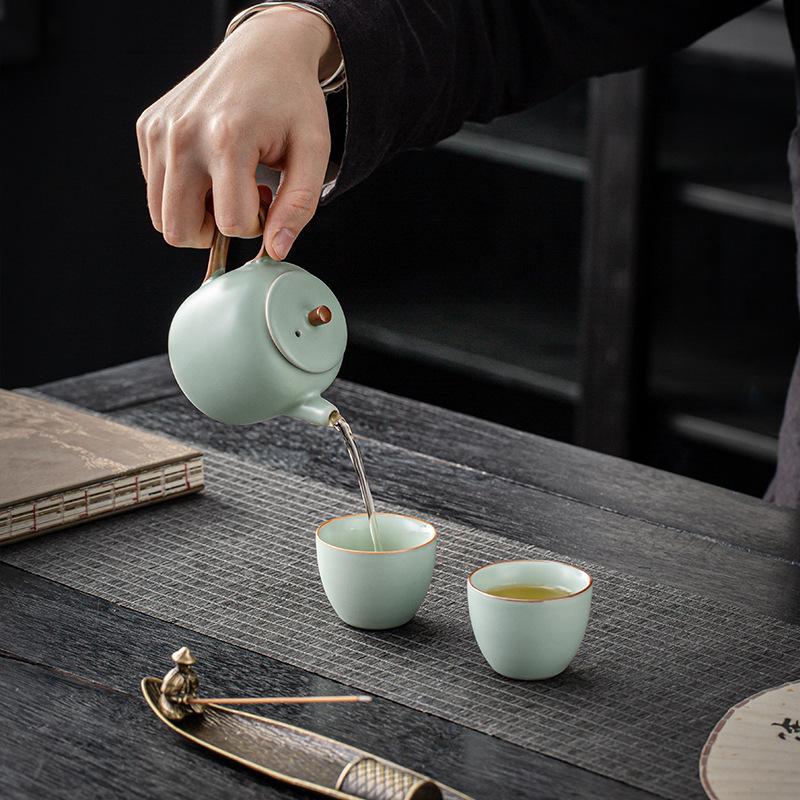 Company Activities Printing High-end Business Gifts Anniversary Opening Celebration Ru Kiln Tea Set