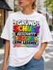 Grundschule Geschafft 2026 Comic Tee With Rainbow Letters Halftone Dots Stars And Loud Graduation Unisex All TShirt