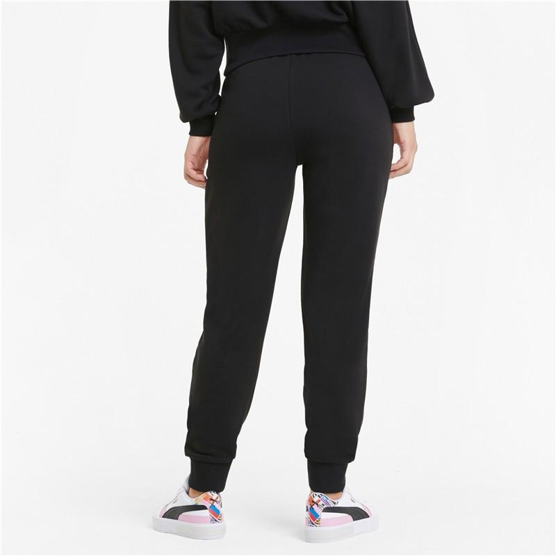 Puma Tapered Fit Knit Joggers With Patch Drawstring Women Bottoms Black 531355-01
