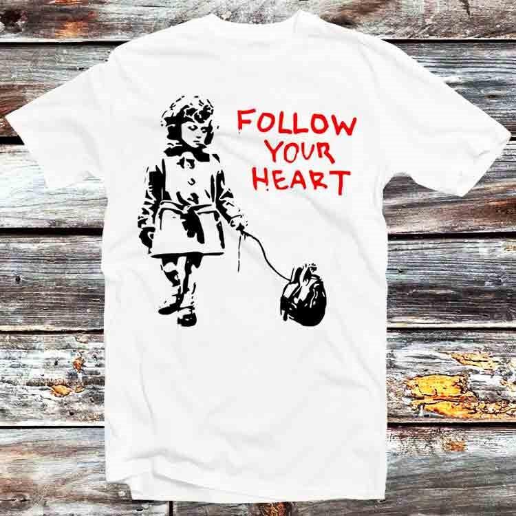 

Футболка Banksy Follow Your Heart B1206 S